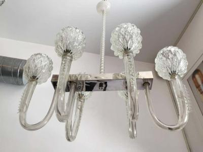  Artisti Barovier Barovier 1940s Moderne Murano Glass Chandelier