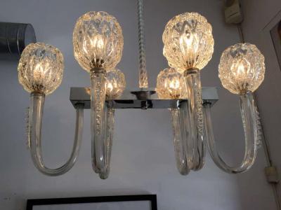  Artisti Barovier Barovier 1940s Moderne Murano Glass Chandelier