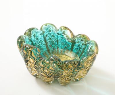  Artisti Barovier Barovier Emerald Green Gold Fleck Vide Poche