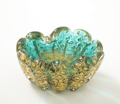  Artisti Barovier Barovier Emerald Green Gold Fleck Vide Poche