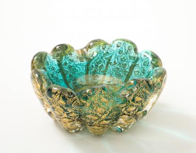  Artisti Barovier Barovier Emerald Green Gold Fleck Vide Poche