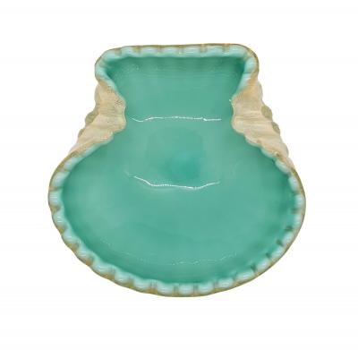  Artisti Barovier Barovier Turquoise Cream Scalloped Vide Poche