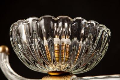  Artisti Barovier Pair of Art Deco Murano Glass and Brass Pendants or Lanterns by Barovier