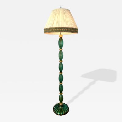  Artisti Barovier Vintage Barovier Green Murano Glass Floor Lamp w Gold Foil Inclusions