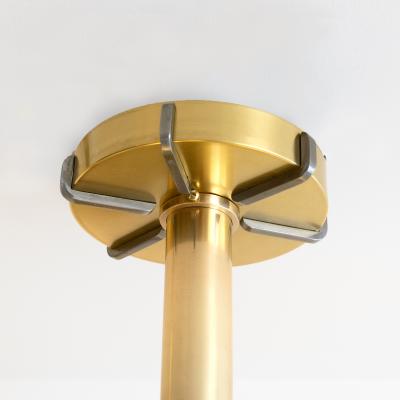  Arvika Konsthantverk LARS HOLMSTROM 1930S STEEL AND BRASS FIXTURE ROUND FOR ARVIKA STUDIO SWEDEN