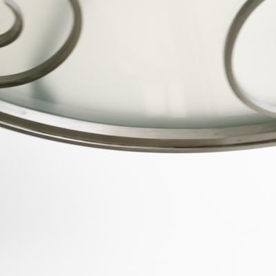  Arvika Konsthantverk LARS HOLMSTROM 1930S STEEL AND BRASS FIXTURE ROUND FOR ARVIKA STUDIO SWEDEN