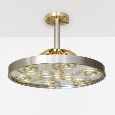  Arvika Konsthantverk LARS HOLMSTROM 1930S STEEL BRASS FIXTURE round ARVIKA STUDIO SWEDEN A 