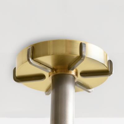  Arvika Konsthantverk LARS HOLMSTROM 1930S STEEL BRASS FIXTURE round ARVIKA STUDIO SWEDEN A 