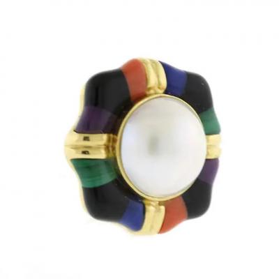  Asch Grossbardt Asch Grossbardt Mabe Pearl and Gemstone Earrings