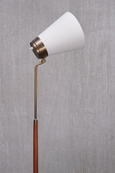  Asea ASEA Belysning Teak and Brass Floor Lamp with Adjustable Shade Sweden 1950s