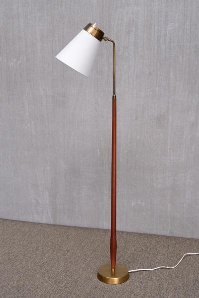  Asea ASEA Belysning Teak and Brass Floor Lamp with Adjustable Shade Sweden 1950s