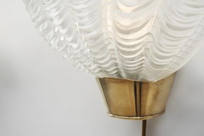  Asea ASEA Skandia Coquille Brass and Glass Wall Lamps Sweden 1940s