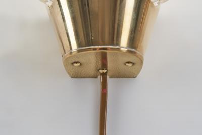  Asea ASEA Skandia Coquille Brass and Glass Wall Lamps Sweden 1940s