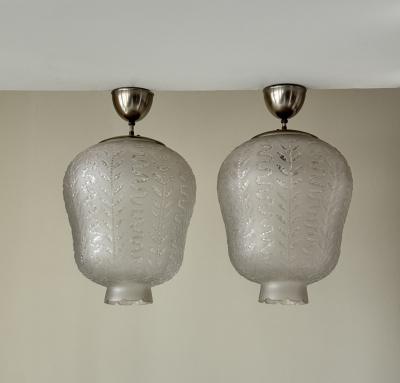  Asea ASEA pair of ceiling lights model no 2920 circa 1945