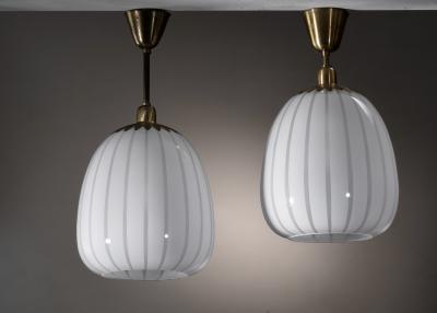  Asea ASEA pair of glass and brass pendants