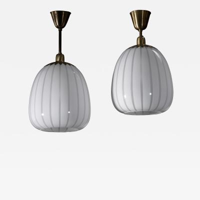  Asea ASEA pair of glass and brass pendants