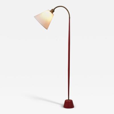  Asea ASEA red metal floor lamp with goose neck
