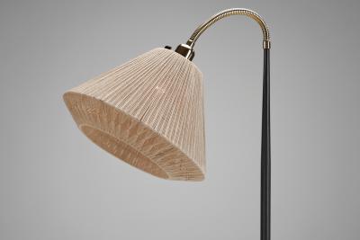  Asea Black Lacquered Metal Floor Lamp by ASEA Sweden 1950s