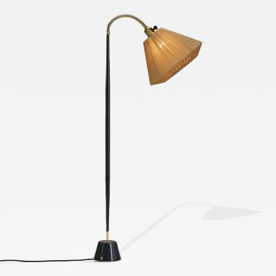  Asea Black Lacquered Metal Floor Lamp by ASEA Sweden 1950s