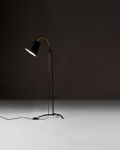  Asea Brass and Enameled Metal Adjustable Skruven Floor Lamp by Asea Sweden c 1950
