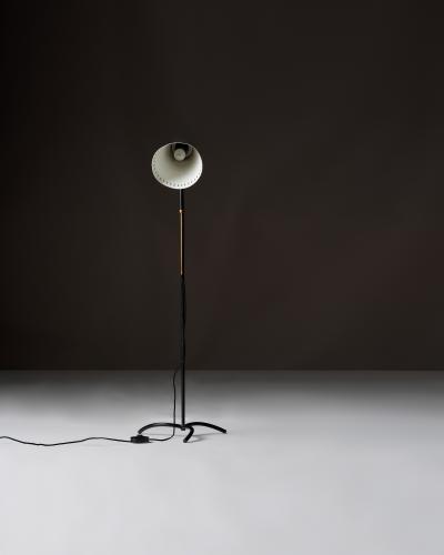  Asea Brass and Enameled Metal Adjustable Skruven Floor Lamp by Asea Sweden c 1950
