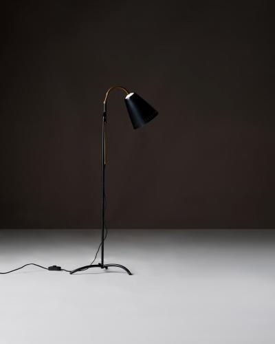  Asea Brass and Enameled Metal Adjustable Skruven Floor Lamp by Asea Sweden c 1950