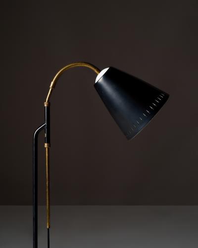 Asea Brass and Enameled Metal Adjustable Skruven Floor Lamp by Asea Sweden c 1950