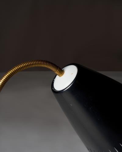  Asea Brass and Enameled Metal Adjustable Skruven Floor Lamp by Asea Sweden c 1950