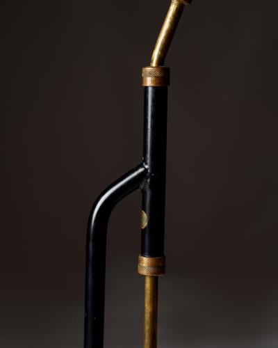  Asea Brass and Enameled Metal Adjustable Skruven Floor Lamp by Asea Sweden c 1950