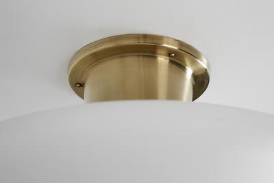  Asea Brass and Opal Glass Ceiling Lamp by ASEA Sweden 1940s