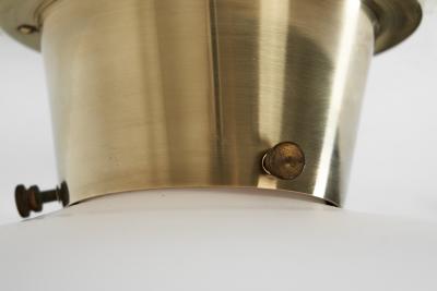  Asea Brass and Opal Glass Ceiling Lamp by ASEA Sweden 1940s
