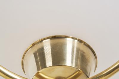  Asea Brass and Opal Glass Pendant Ceiling Lamp by ASEA Sweden 1950s