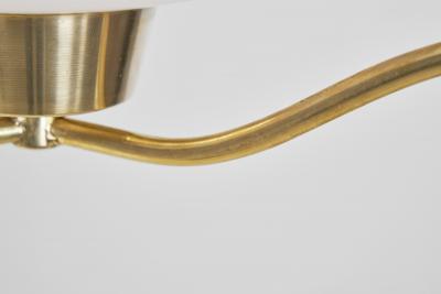  Asea Brass and Opal Glass Pendant Ceiling Lamp by ASEA Sweden 1950s