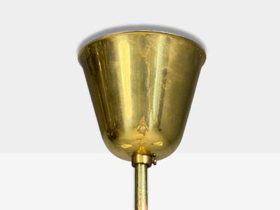  Asea Hans Bergstrom attr Pendant Light Brass Glass Sweden 1940s