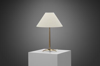  Asea Model E1342 Brass Table Lamp with Tripod Base by ASEA Sweden Mid 20th Century