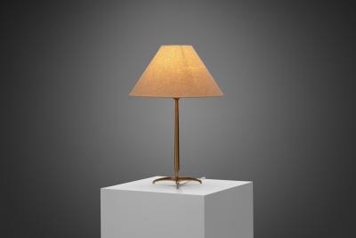  Asea Model E1342 Brass Table Lamp with Tripod Base by ASEA Sweden Mid 20th Century
