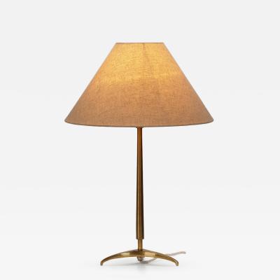  Asea Model E1342 Brass Table Lamp with Tripod Base by ASEA Sweden Mid 20th Century