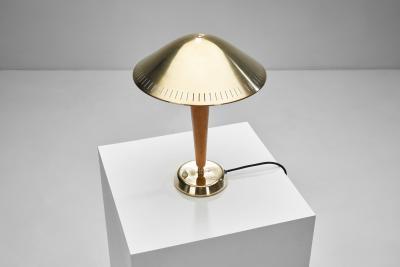  Asea Model EA1288 Brass and Wood Table Lamp for ASEA Sweden ca 1940s