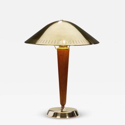  Asea Model EA1288 Brass and Wood Table Lamp for ASEA Sweden ca 1940s
