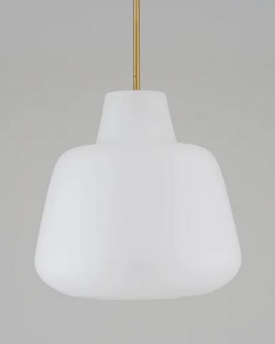  Asea Pair of Large Scandinavian Glass Pendants by ASEA Swedish Modern 1940s