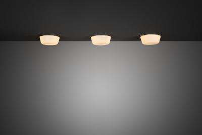  Asea Set of Three Opal Glass Ceiling Lamps by ASEA Sweden Mid 20th Century