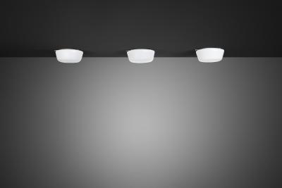  Asea Set of Three Opal Glass Ceiling Lamps by ASEA Sweden Mid 20th Century