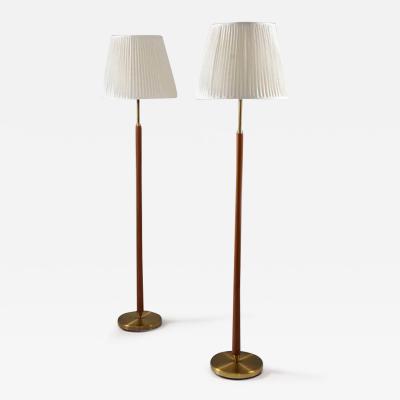  Asea Swedish Brass and Teak Floor Lamps by ASEA