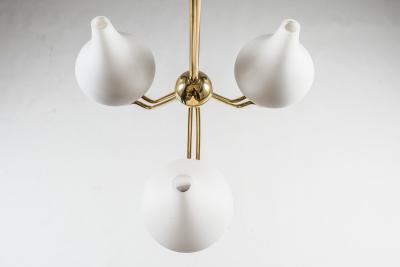 Asea Swedish Chandelier in Brass and Opaline Glass ASEA