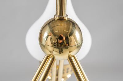  Asea Swedish Chandelier in Brass and Opaline Glass ASEA