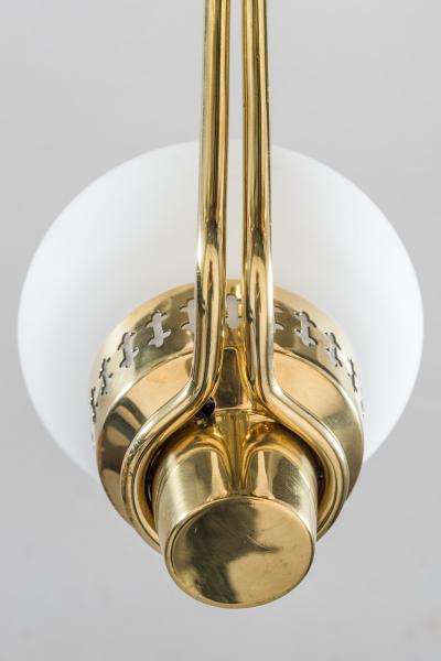  Asea Swedish Chandelier in Brass and Opaline Glass ASEA