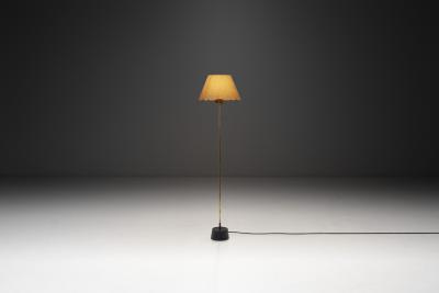  Asea Swedish Modern Brass and Cast Iron Floor Lamp for ASEA Sweden 1950s