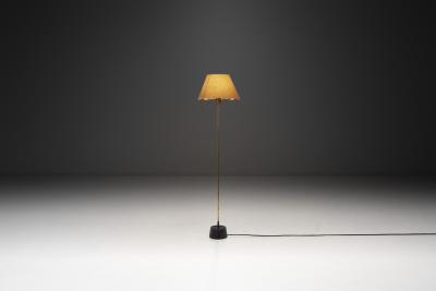  Asea Swedish Modern Brass and Cast Iron Floor Lamp for ASEA Sweden 1950s