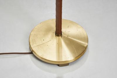  Asea Swedish Modern Leather and Brass Floor Lamp by ASEA Sweden 1950s