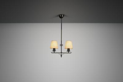  Asea Two Armed Art Deco Hanging Lamp by ASEA Sweden 1930s